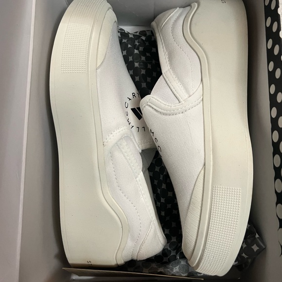 Stella McCartney with Adidas Court Slip On white tennis shoes in 5.5 US. - Picture 12 of 15